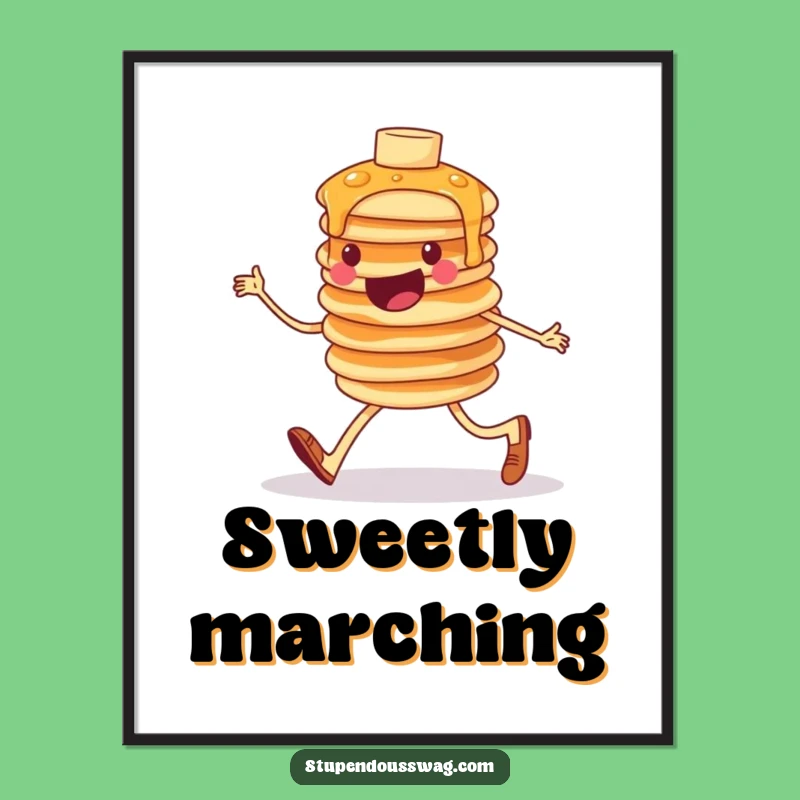 Funny Pancake March Poster: Whimsical Breakfast Wall Art