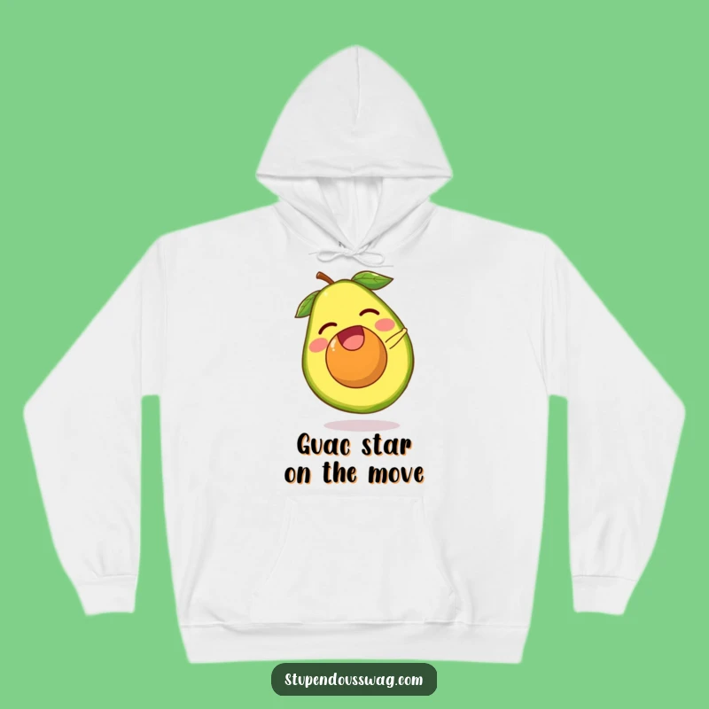 Funny Escaping Avocado Pit Hoodie - Cozy Humorous Foodie Apparel