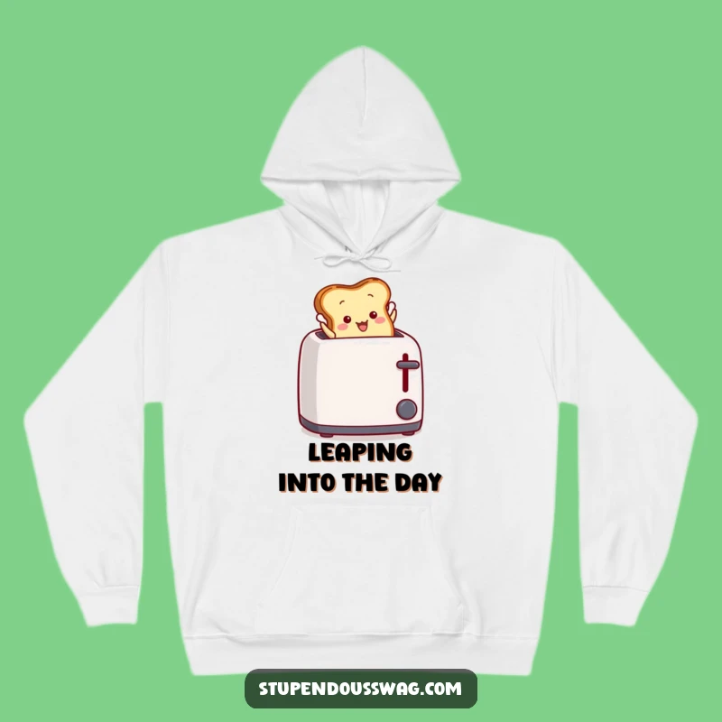 Funny Toast Leap Hoodie: Cozy Up with a Dramatic Breakfast Hero, Warm Gift