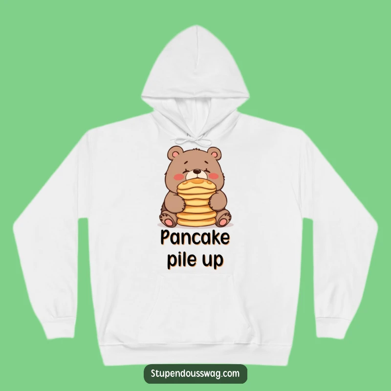 Cozy Clumsy Bear Pancake Hoodie Warmth and Laughter for Chilly Mornings