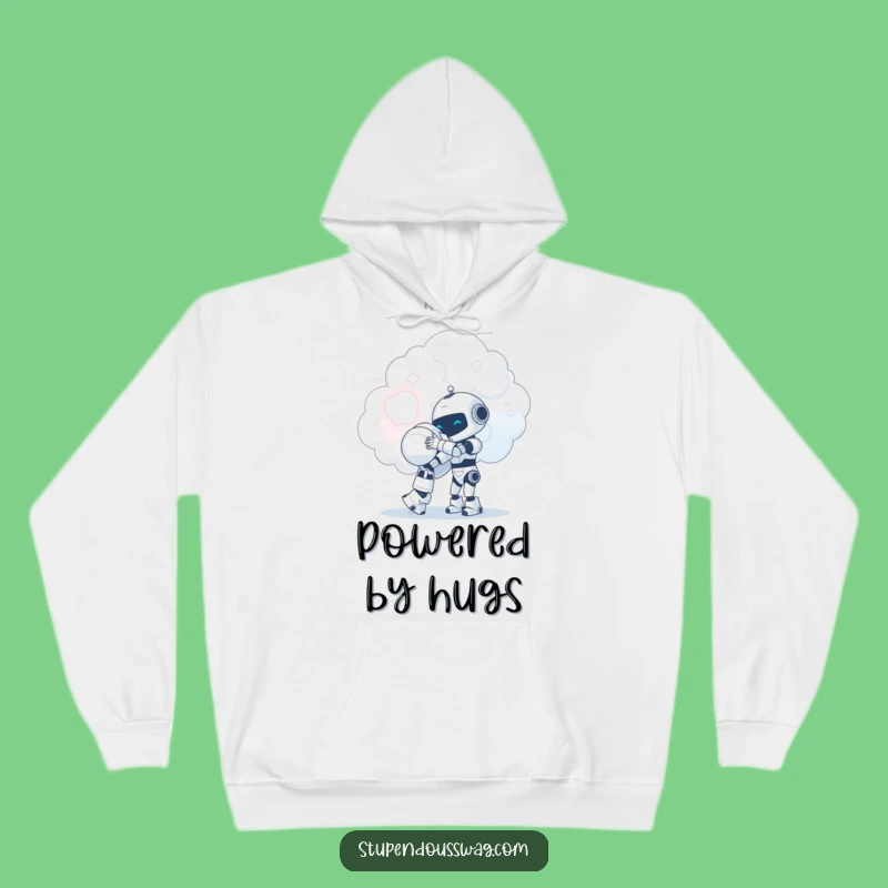 Funny Robot Cloud Hug Hoodie: Cozy Tiny Robot, Warm Hug Gift