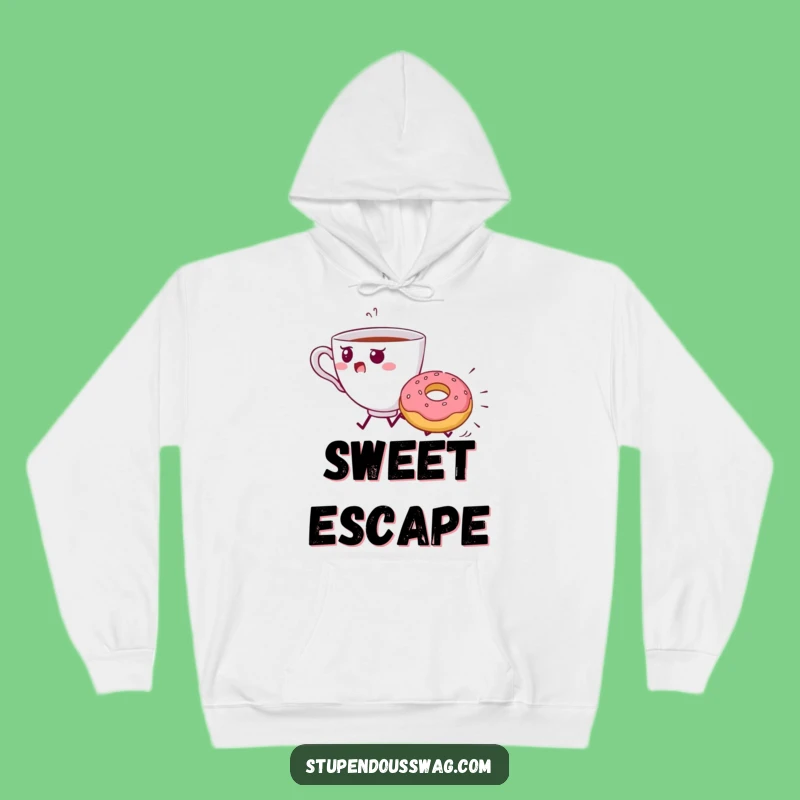 Funny Teacup Donut Chase Hoodie - Cozy & Quirky Kitchen Collision Comfort