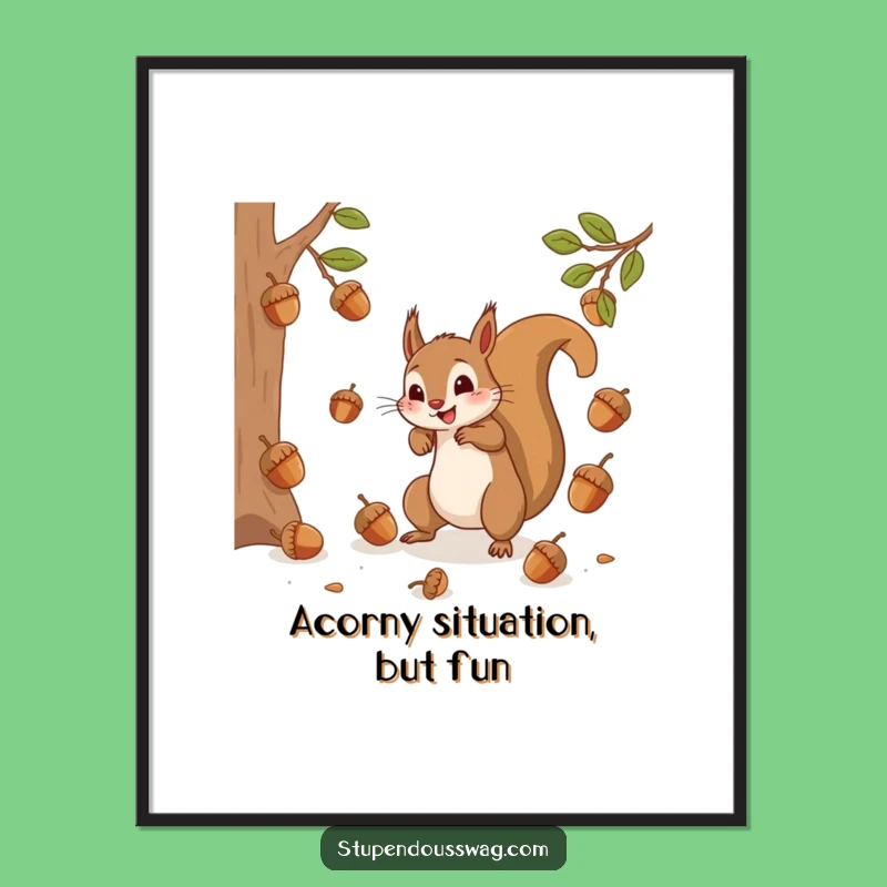 Free Printable Frantic Squirrel Wall Art: Dynamic Downloadable Decor for Nature Lovers