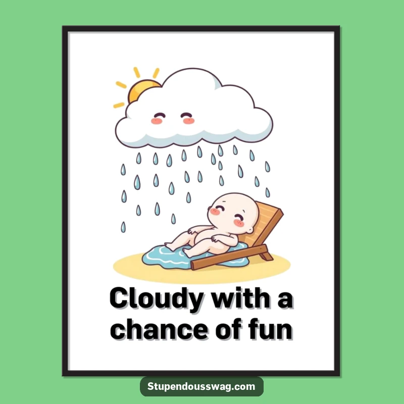 Free Printable Cloud Wall Art: Giggling Raindrops for Playful Decor!