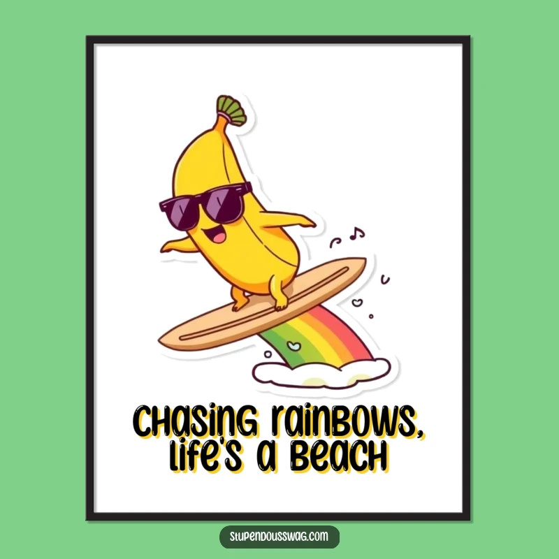 Free Printable Banana Surfer Wall Art: Funny Downloadable Decor for Sunny Vibes
