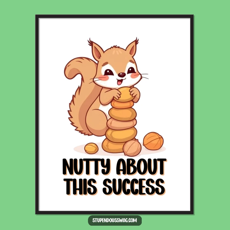 Free Printable Squirrel Art: Balancing Act, Funny Nature Decor, Downloadable Art!