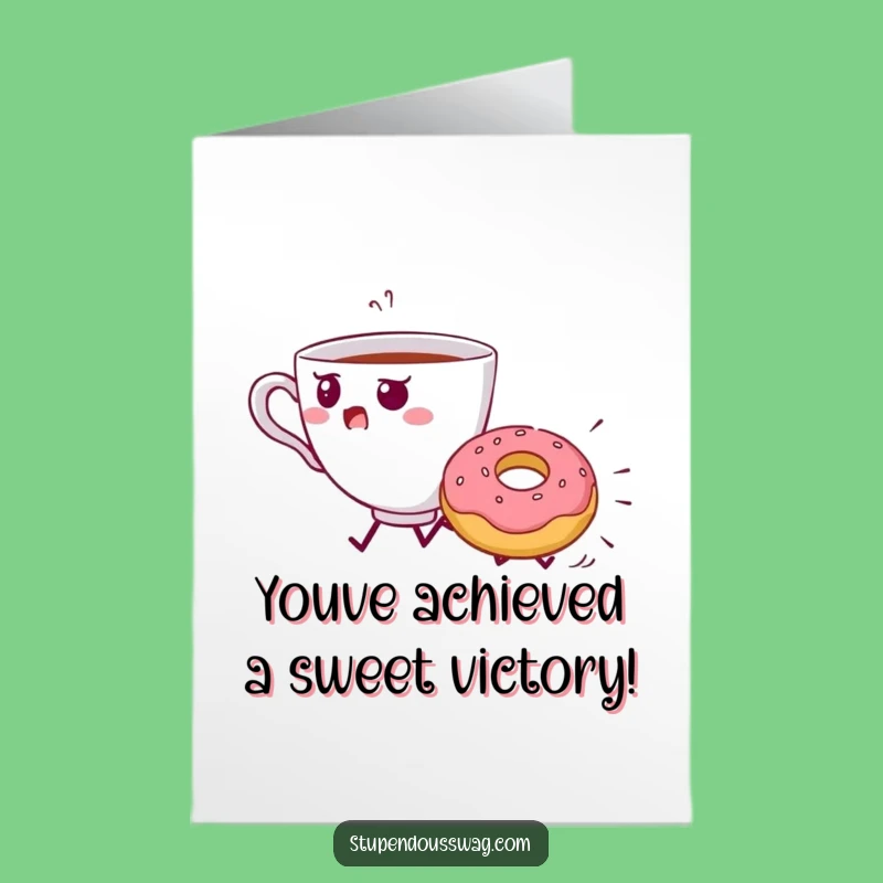 Free Printable Congrats Card: Teacup's Donut Dash, Downloadable Witty Gift