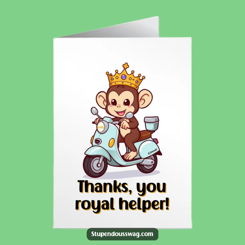 Free Printable Monkey King Thank You Card: Royal Scooter Ride Downloadable!