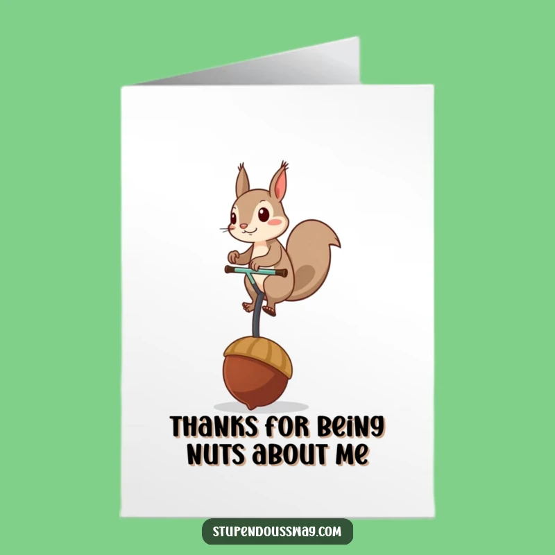 Free Printable Thank You Card: Squirrel Acorn Thanks, Funny Downloadable Gift