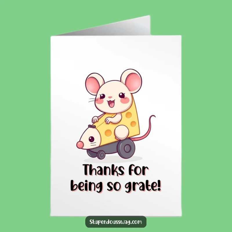 Free Printable Thank You Card: Cheesy Mouse Ride Gratitude, Print at Home