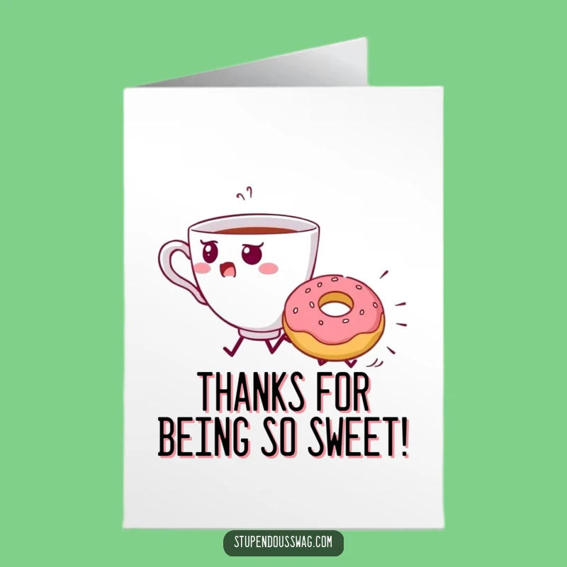 Free Printable Thank You Card: Teacup's Donut Flee, Downloadable Quirky Gift