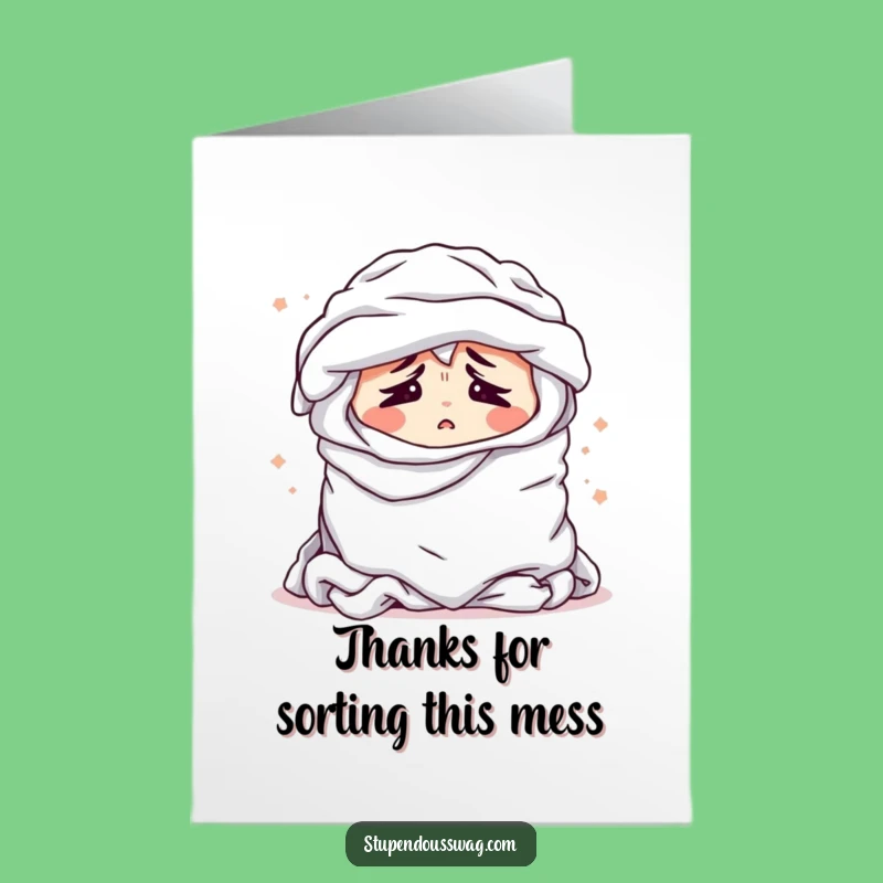 Free Printable Laundry Thank You Card: Dramatic Sigh Funny Downloadable Gift