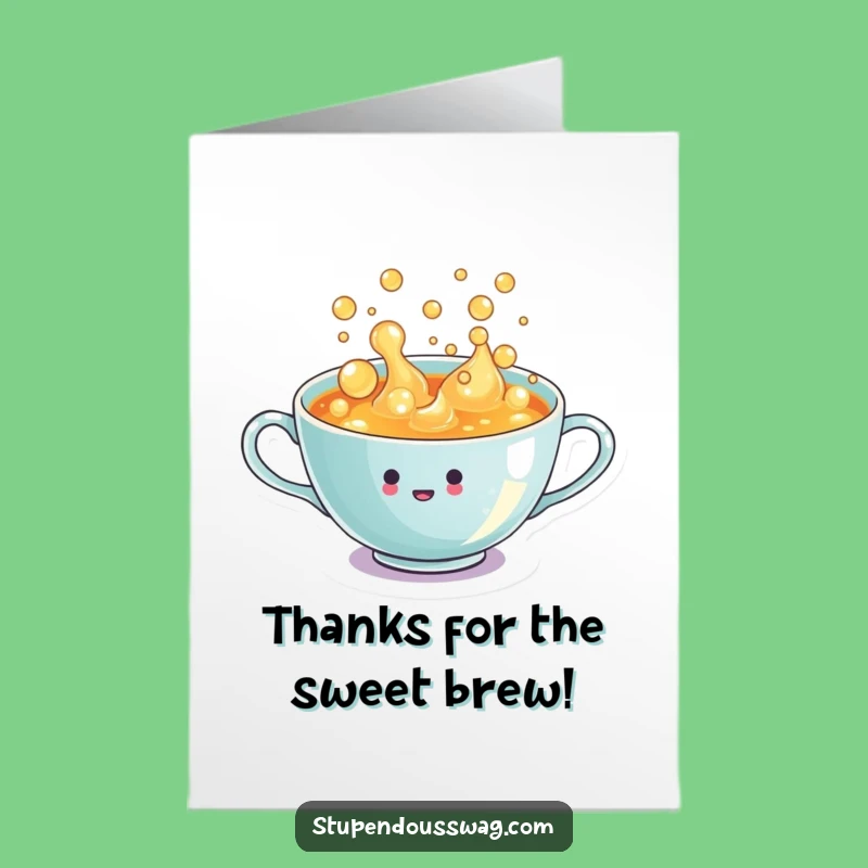 Free Printable Teacup Thank You Card: Thanks for the Bubbly Gratitude!