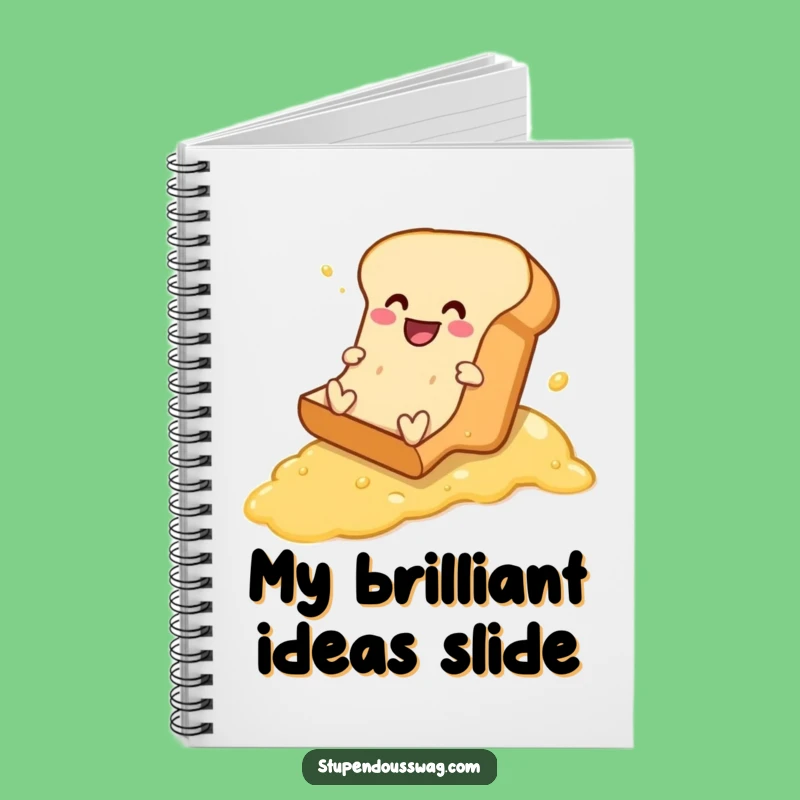 Funny Bread Buttered Slope Notebook - Jot Down Ideas with a Smile!