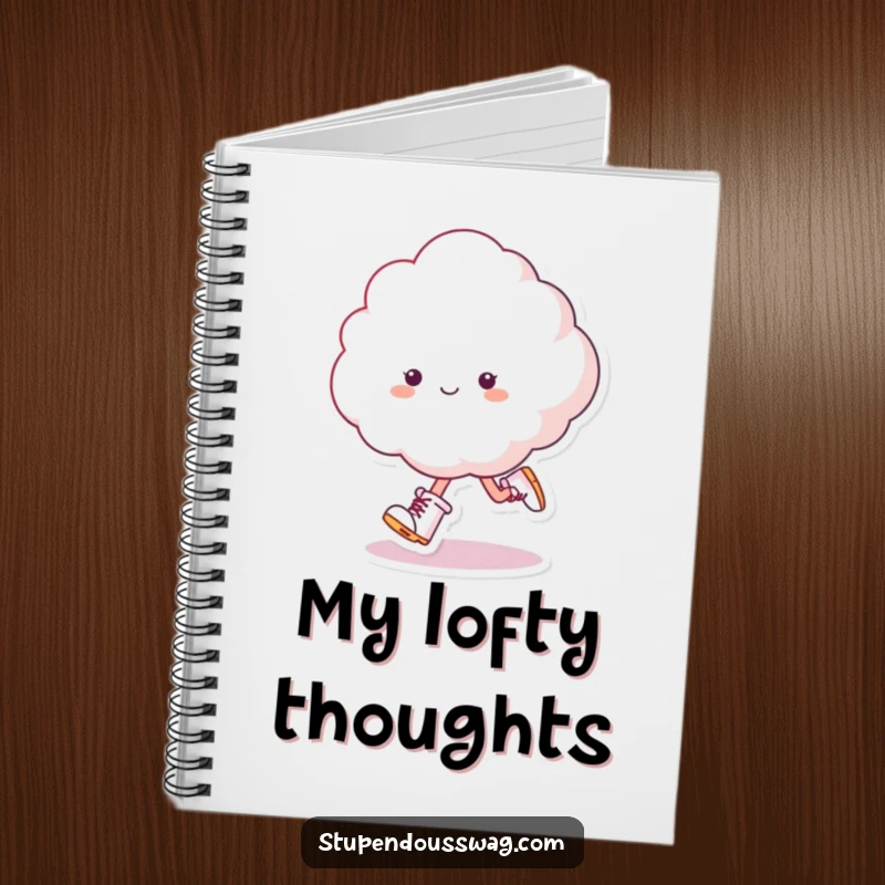 Funny Skipping Cloud Notebook: A fluffy cloud wearing tiny boots skips along, ready for your notes.