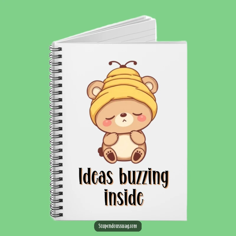 Funny Sleepy Bear Beehive Hat Notebook - Journal Your Dreams Hilariously