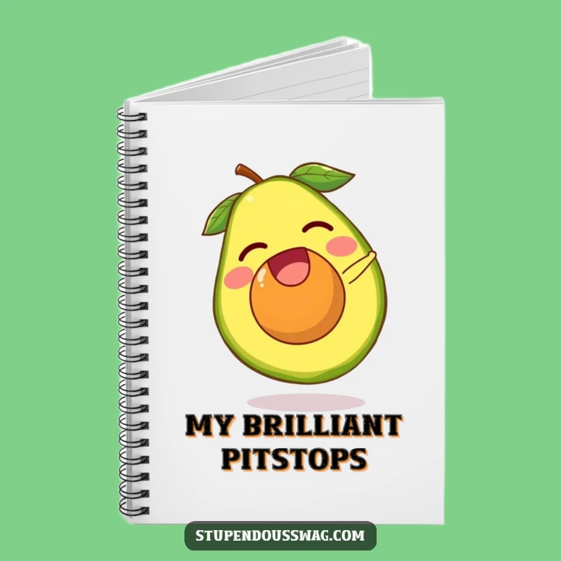 Funny Escaping Avocado Pit Notebook - Humorous Journal for Foodies