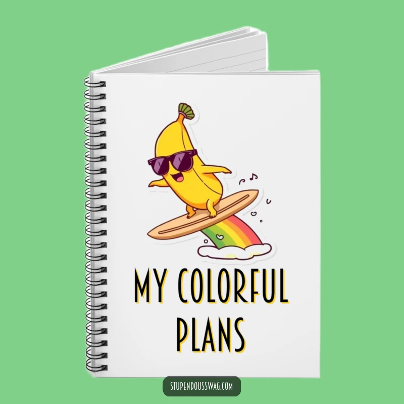 Funny Banana Surf Notebook: Rainbow Journal - Hilarious & Creative Gift