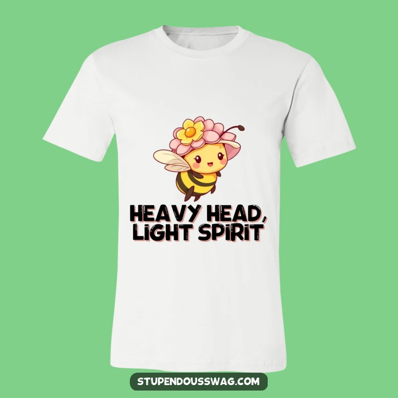 Funny Bee Flower Hat T-Shirt: Comical Insect Apparel for Laughs