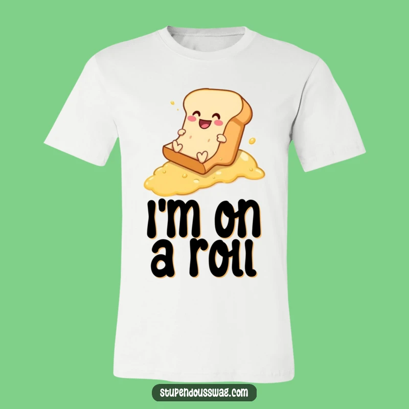 Funny Bread Buttered Slope T-Shirt - Comical Sliding Loaf Tee for Laughs