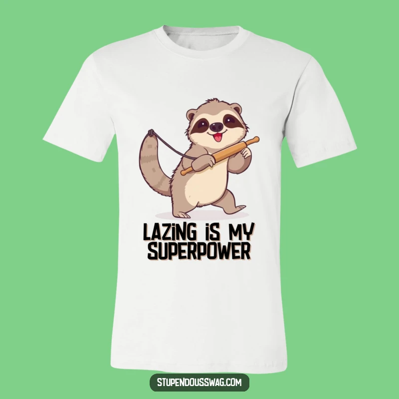 Funny Sloth Lasso Rolling Pin T-Shirt - Humorous Animal Tee, Great Gift