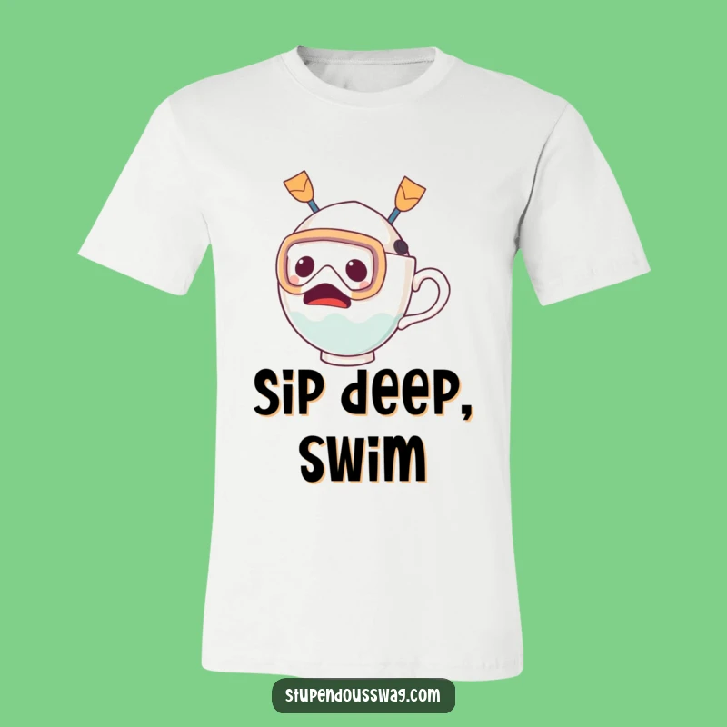 Funny Teacup Dive T-Shirt: Quirky Humor & Whimsical Gift