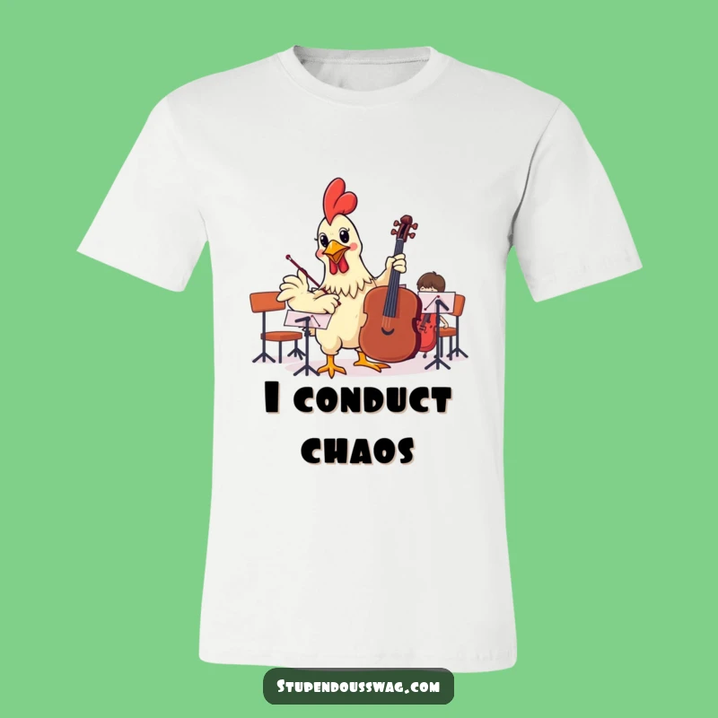 Funny Rubber Chicken Conductor T-Shirt - Music Comedy Gift