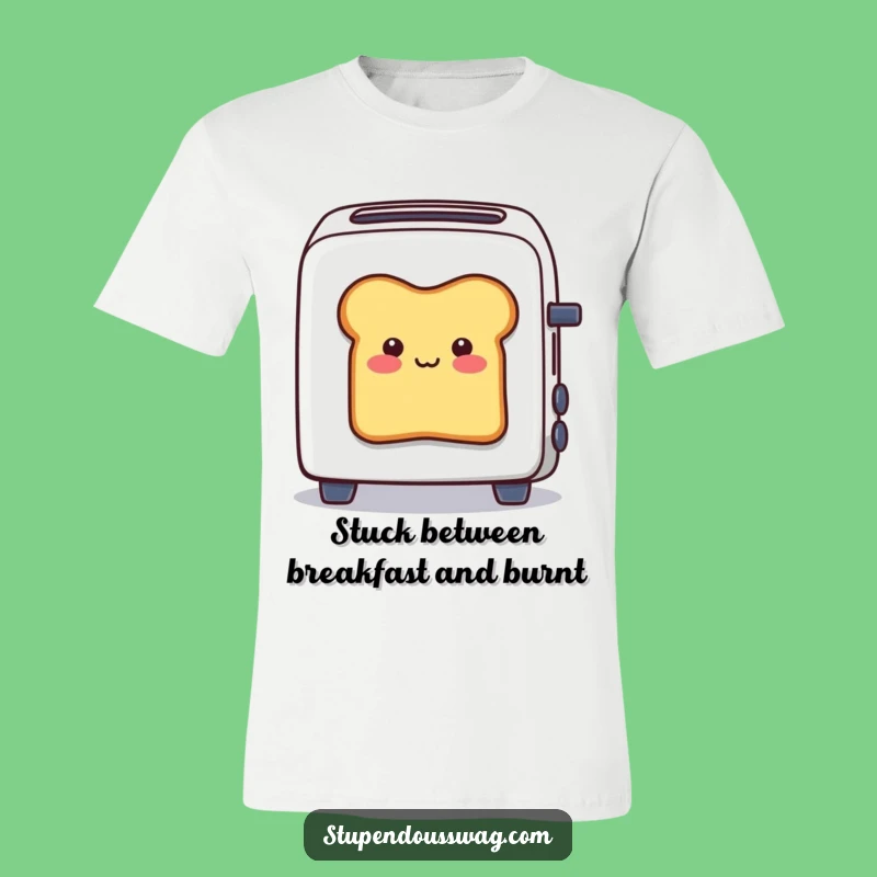 Funny Toaster Bread T-Shirt: Hilarious Stuck Slice Tee, Perfect Funny Gift for Breakfast Humor