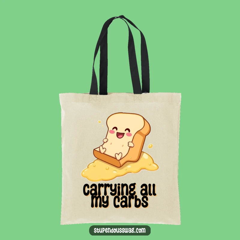 Funny Bread Buttered Slope Tote Bag - Carry Laughs Everywhere You Go!