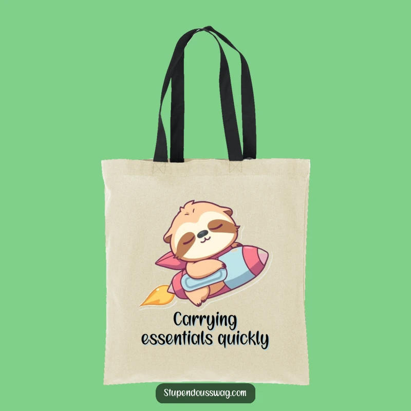 Funny Sloth Jetpack Tote Bag: Accidental Adventure - Humorous & Practical Gift