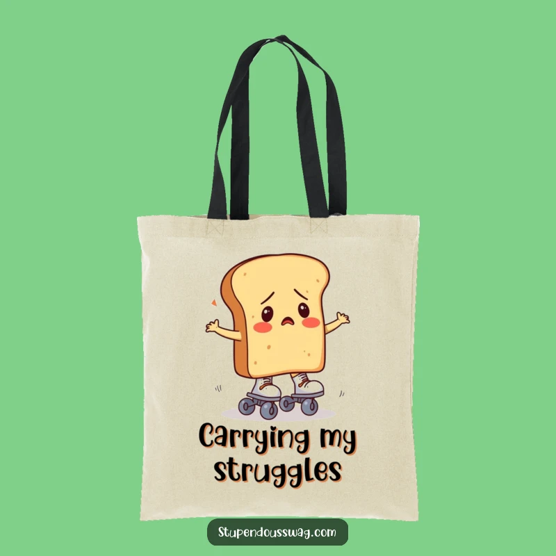 Funny Bread Roller Skates Tote Bag: Confused Carb Companion