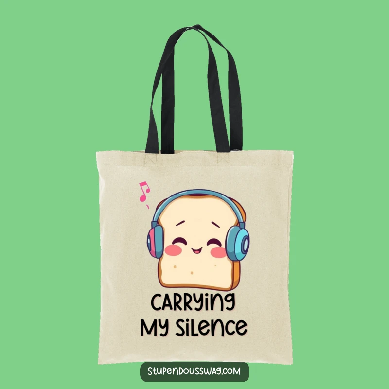 Funny Bread Earmuffs Tote Bag: Music Mishap - Humorous & Practical Gift