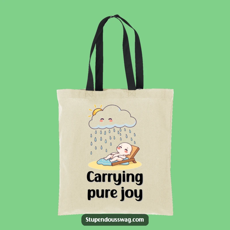Funny Cloud Rain Tote Bag: Carry Sunshine and Giggles, Unique Gift