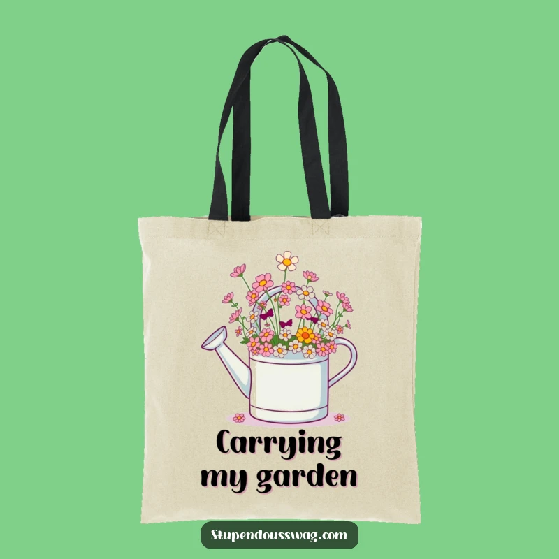 Funny Giggling Watering Can Tote Bag: Carry Joy and Flowers Everywhere
