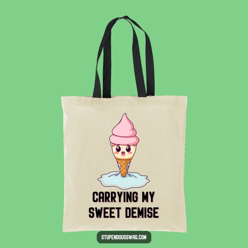 Funny Melting Ice Cream Tote Bag: Chic and Comical Carry-All