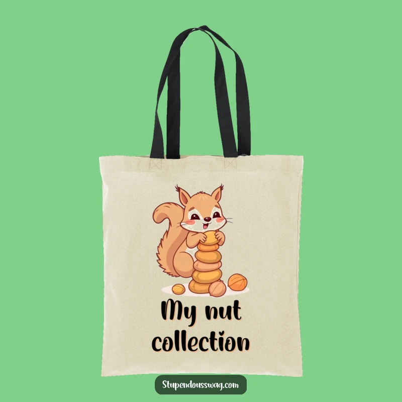 Funny Squirrel Nuts Tote Bag: Carry Your Haul with Clumsy Critter Style