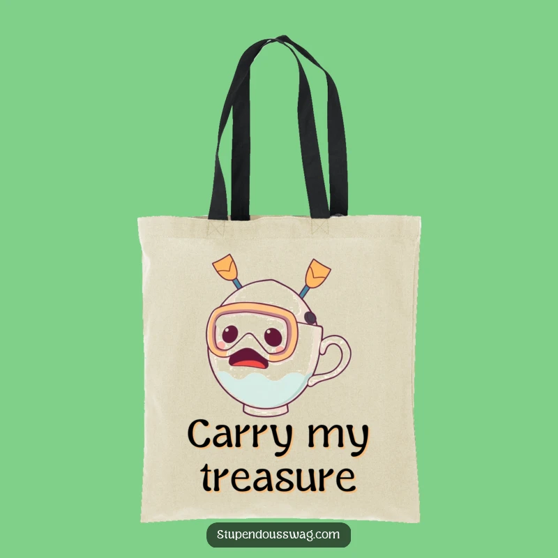 Funny Teacup Dive Tote Bag: Carry Your Quirky Essentials