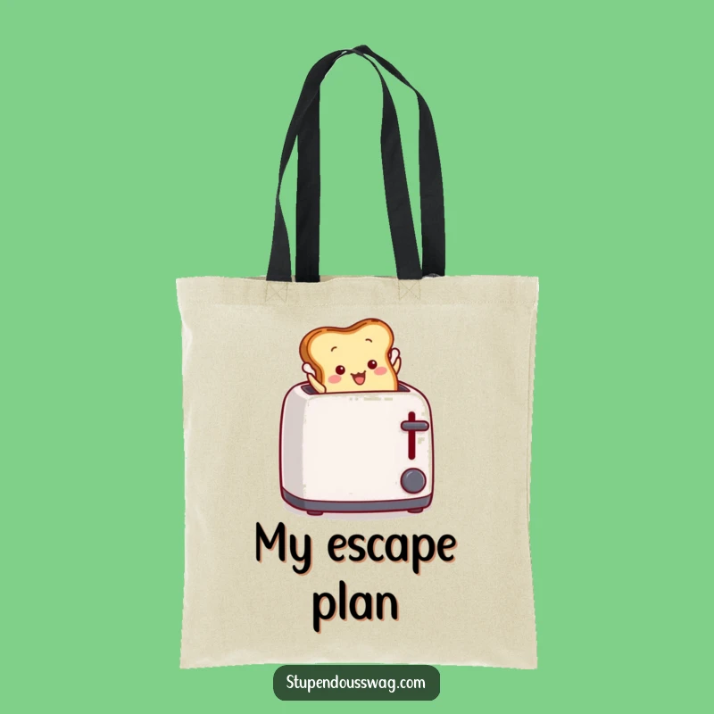 Funny Toast Leap Tote Bag: Carry Your Essentials with Breakfast Drama, Unique Gift